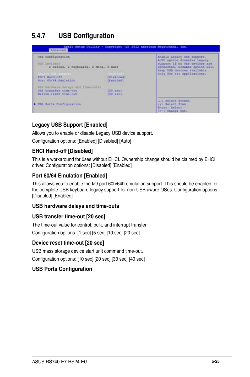 7 usb configuration | Asus RS740-E7-RS24-EG User Manual | Page 111 / 212