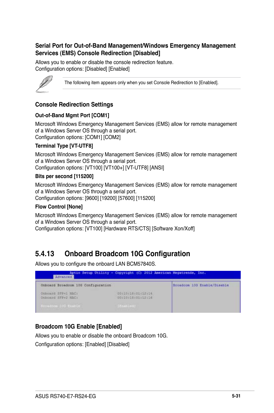 13 onboard broadcom 10g configuration | Asus RS740-E7-RS24-EG User Manual | Page 117 / 212