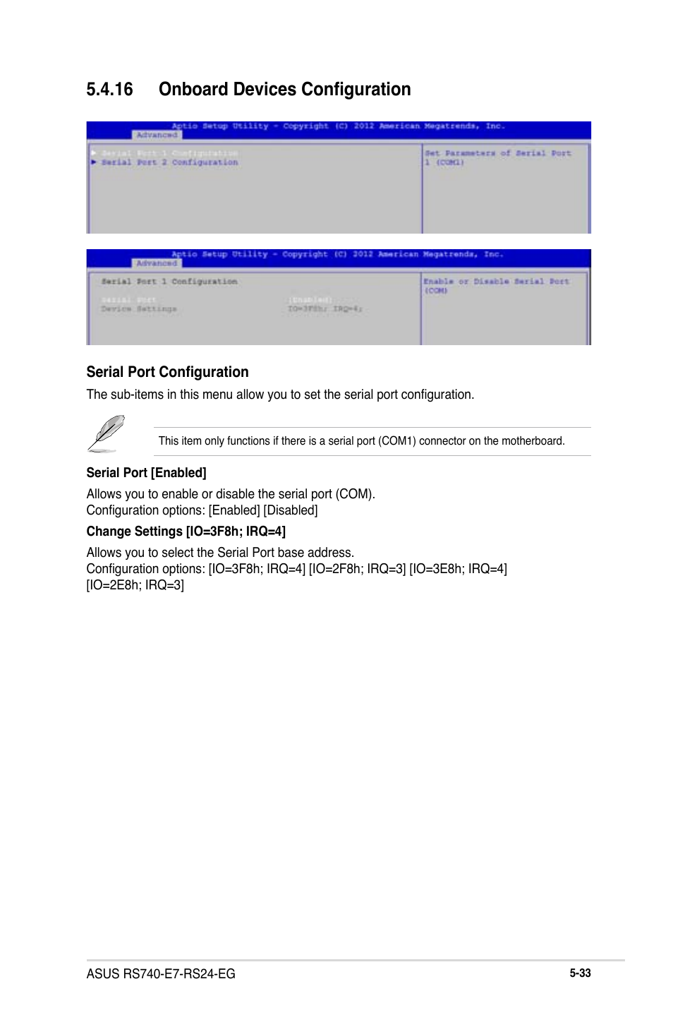 16 onboard devices configuration | Asus RS740-E7-RS24-EG User Manual | Page 119 / 212