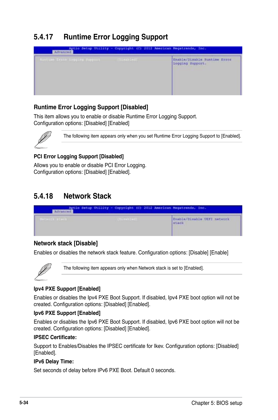 17 runtime error logging support, 18 network stack | Asus RS740-E7-RS24-EG User Manual | Page 120 / 212