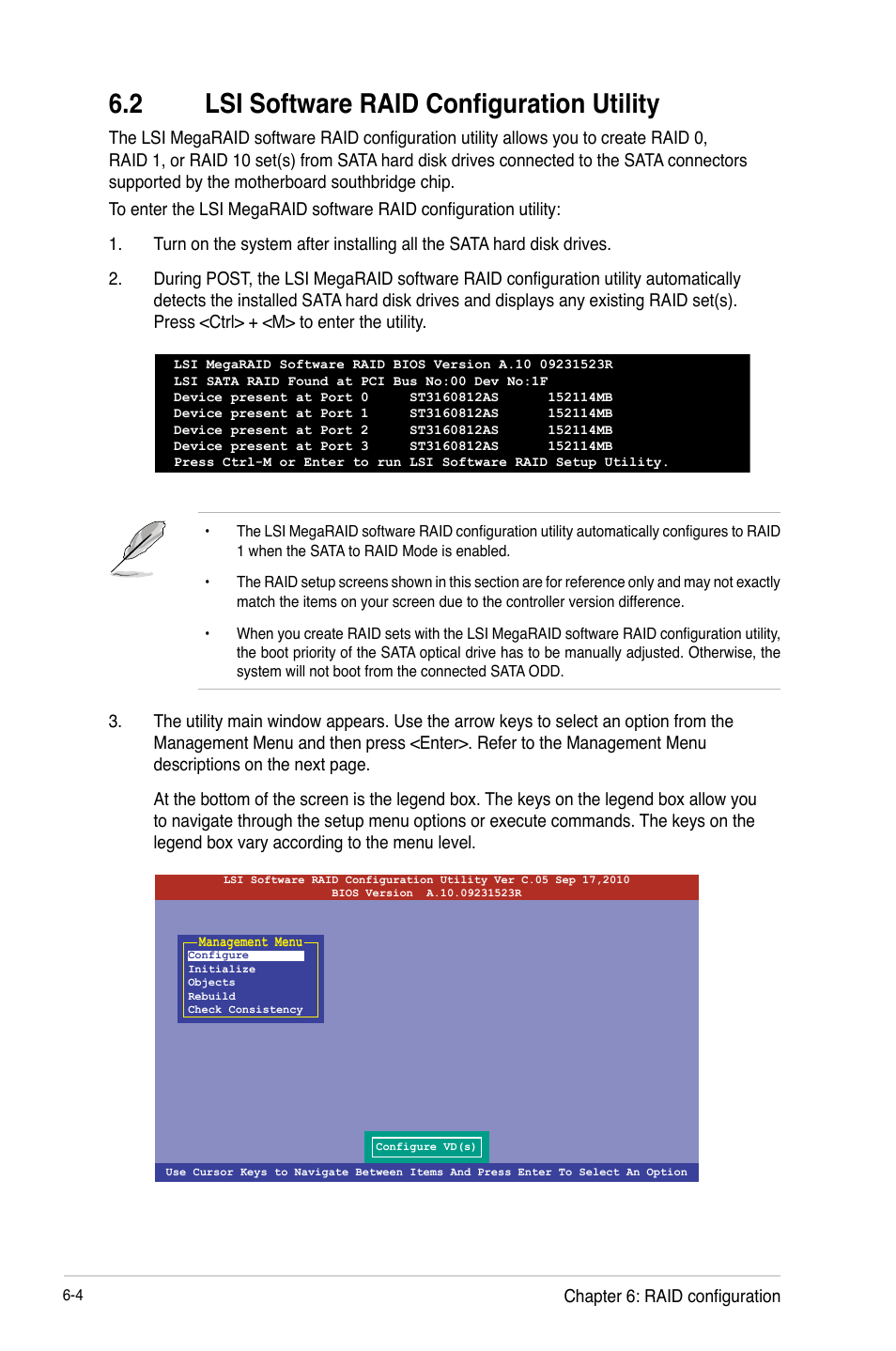 2 lsi software raid configuration utility | Asus RS740-E7-RS24-EG User Manual | Page 138 / 212