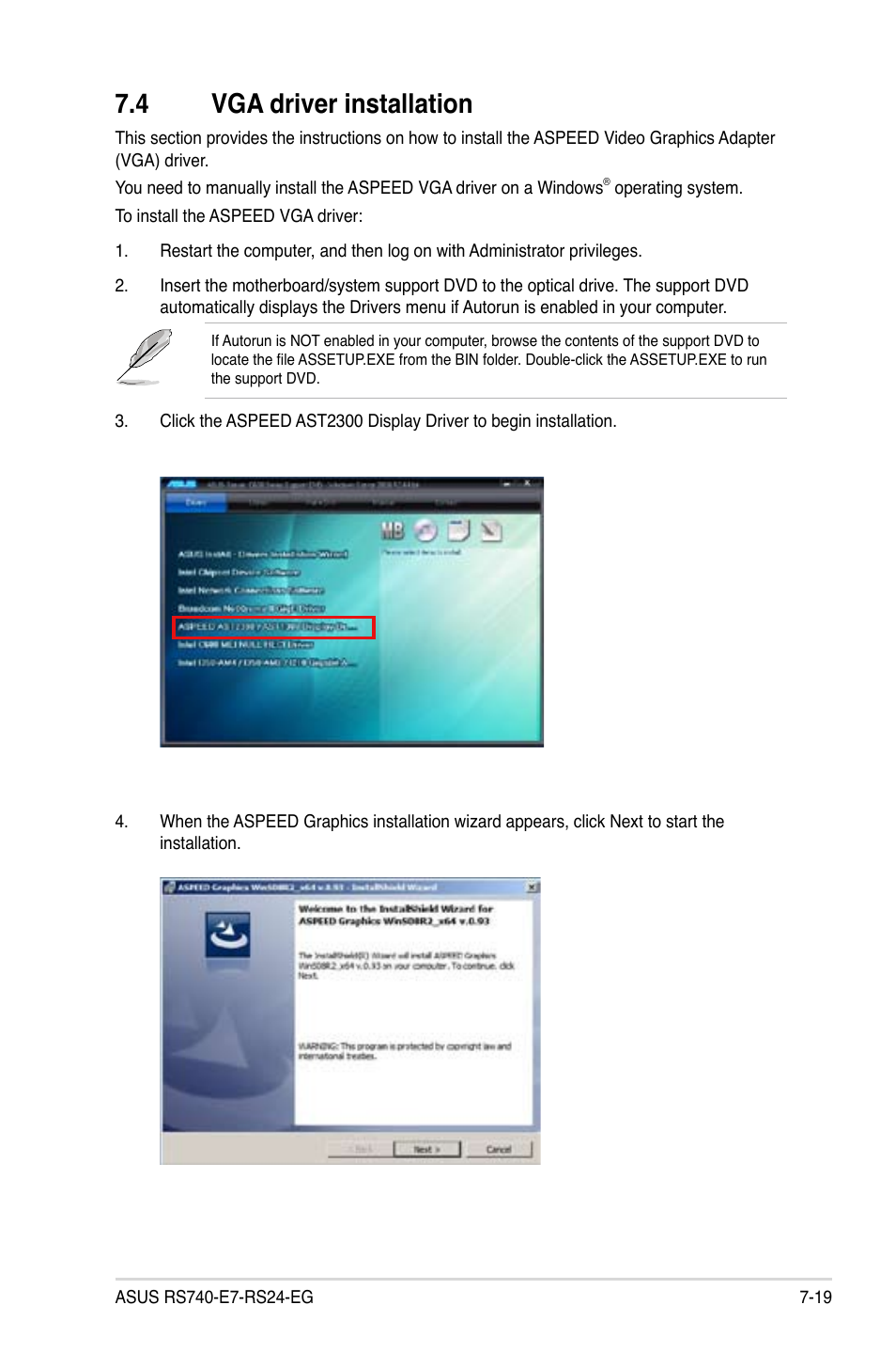 4 vga driver installation | Asus RS740-E7-RS24-EG User Manual | Page 191 / 212