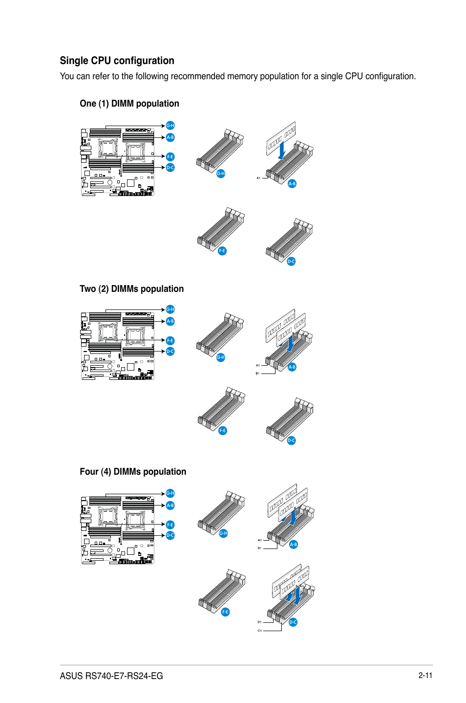 Single cpu configuration | Asus RS740-E7-RS24-EG User Manual | Page 35 / 212