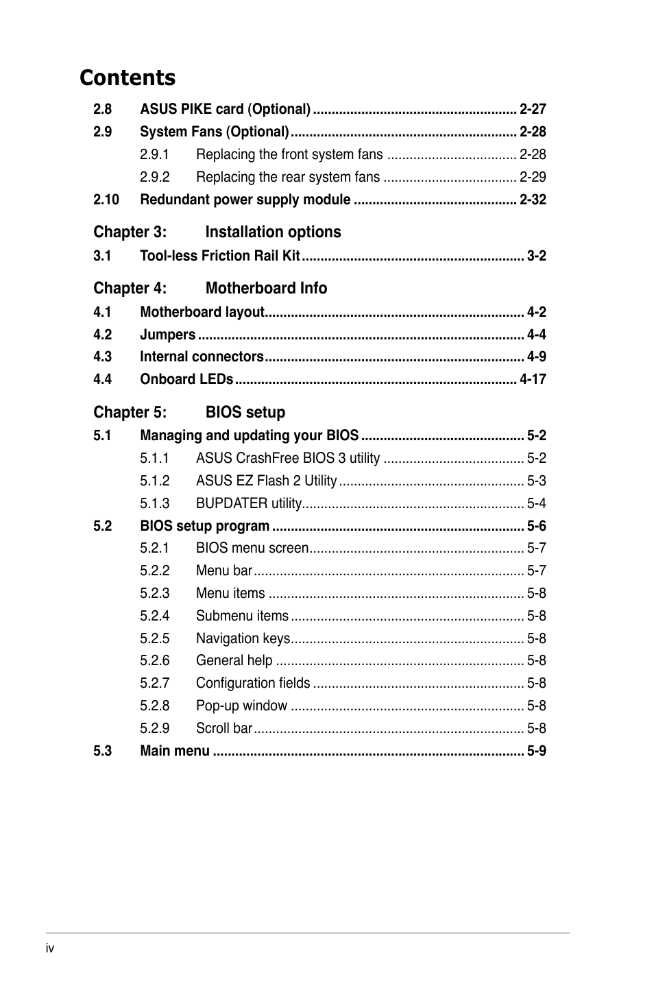 Asus RS740-E7-RS24-EG User Manual | Page 4 / 212