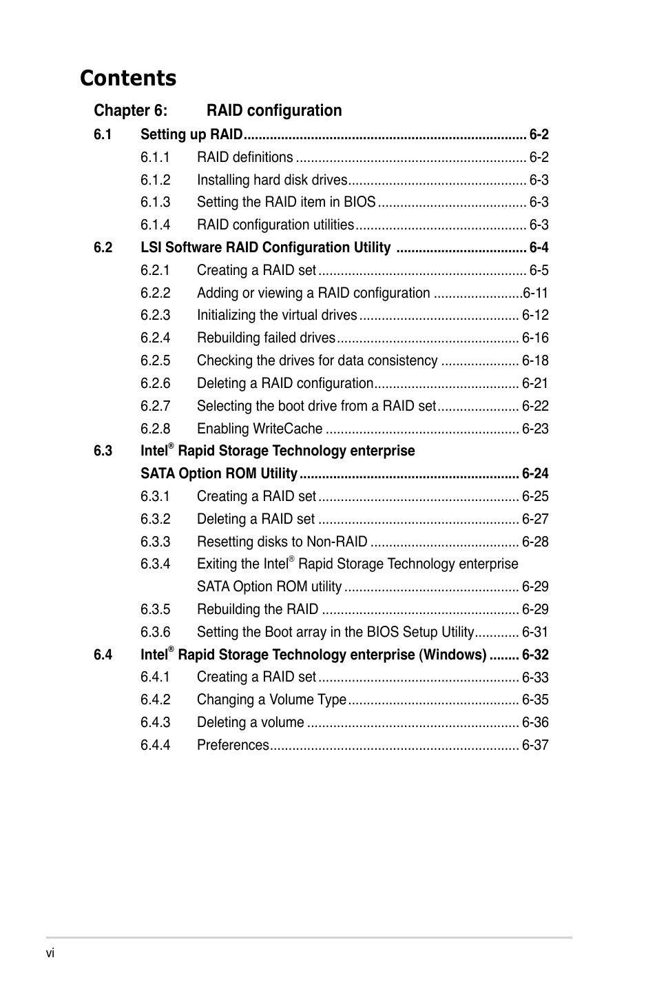 Asus RS740-E7-RS24-EG User Manual | Page 6 / 212