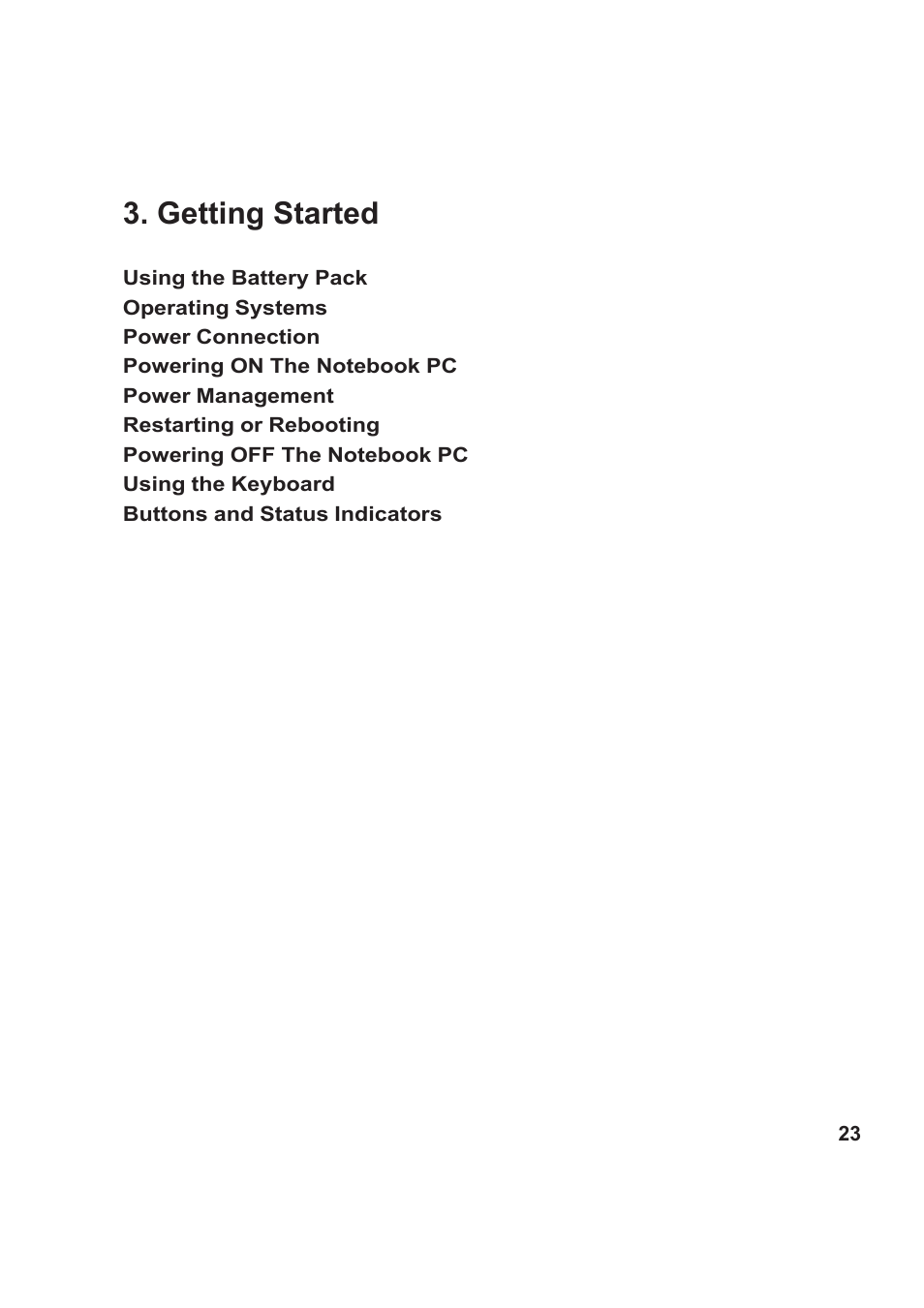 Getting started | Asus VX1 User Manual | Page 23 / 77