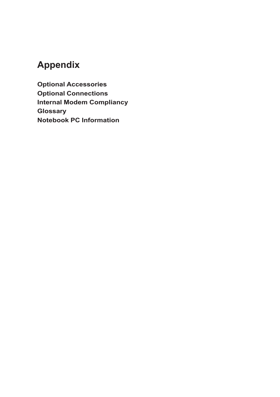 Appendix | Asus VX1 User Manual | Page 61 / 77