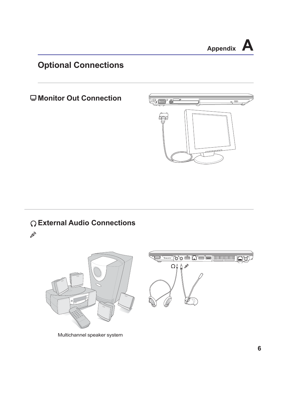 Optional connections | Asus VX1 User Manual | Page 65 / 77