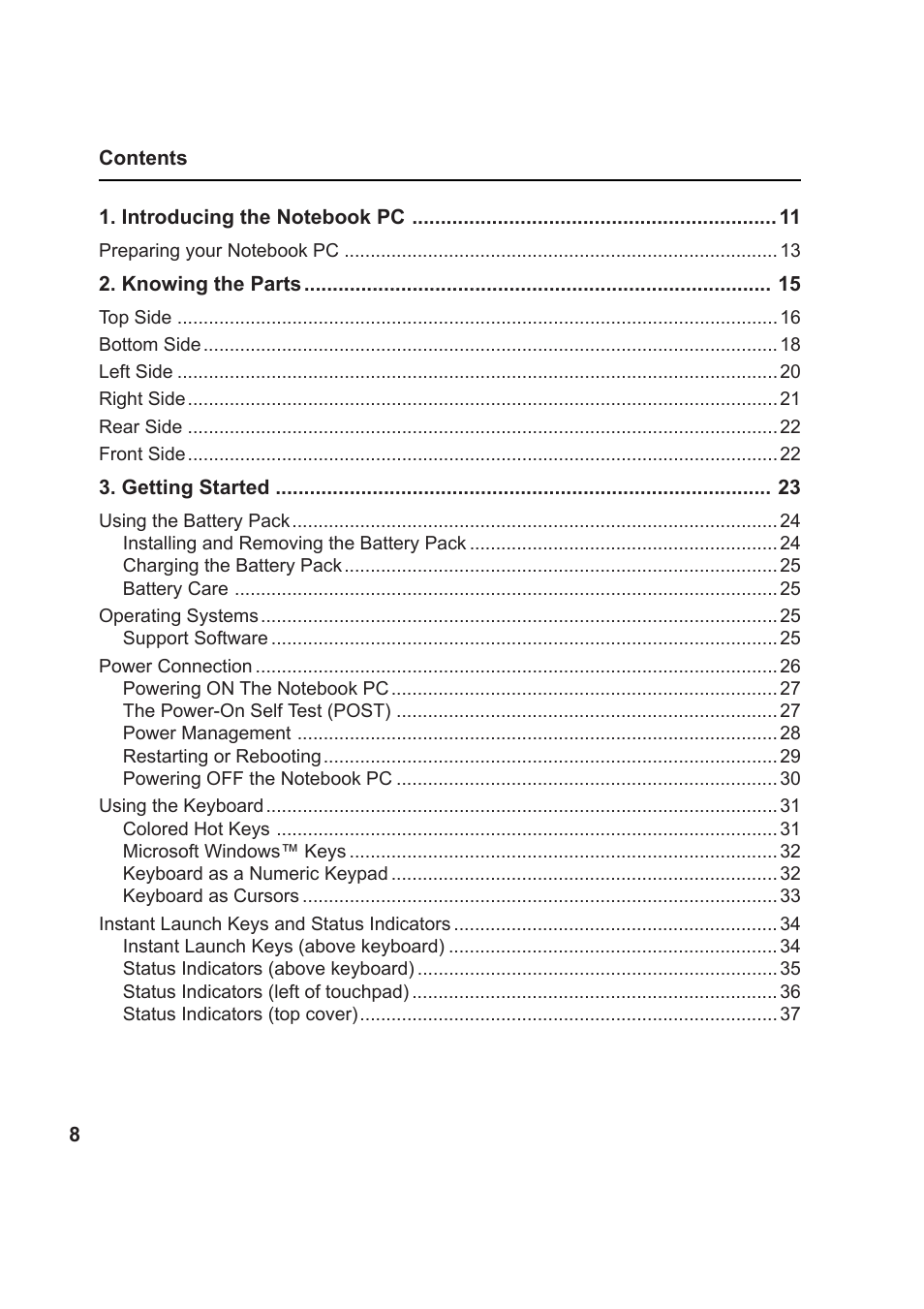 Asus VX1 User Manual | Page 8 / 77