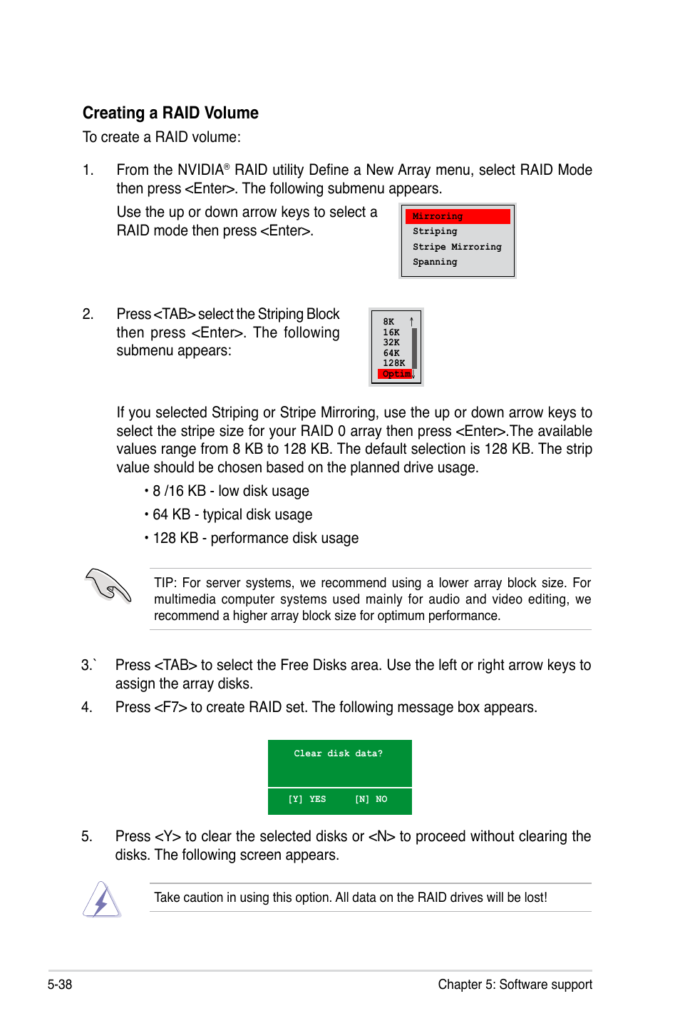 Creating a raid volume | Asus P5N-T Deluxe User Manual | Page 152 / 174