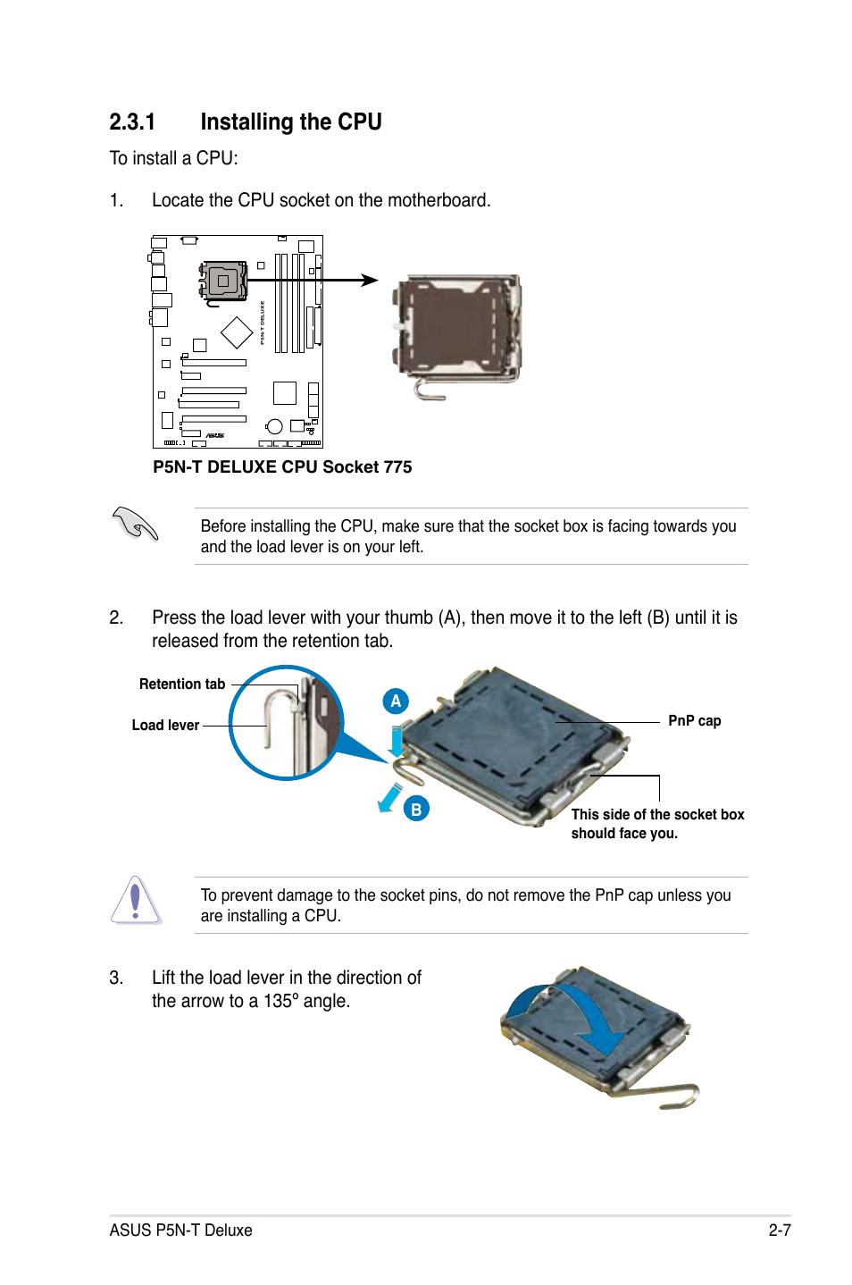 1 installing the cpu | Asus P5N-T Deluxe User Manual | Page 33 / 174