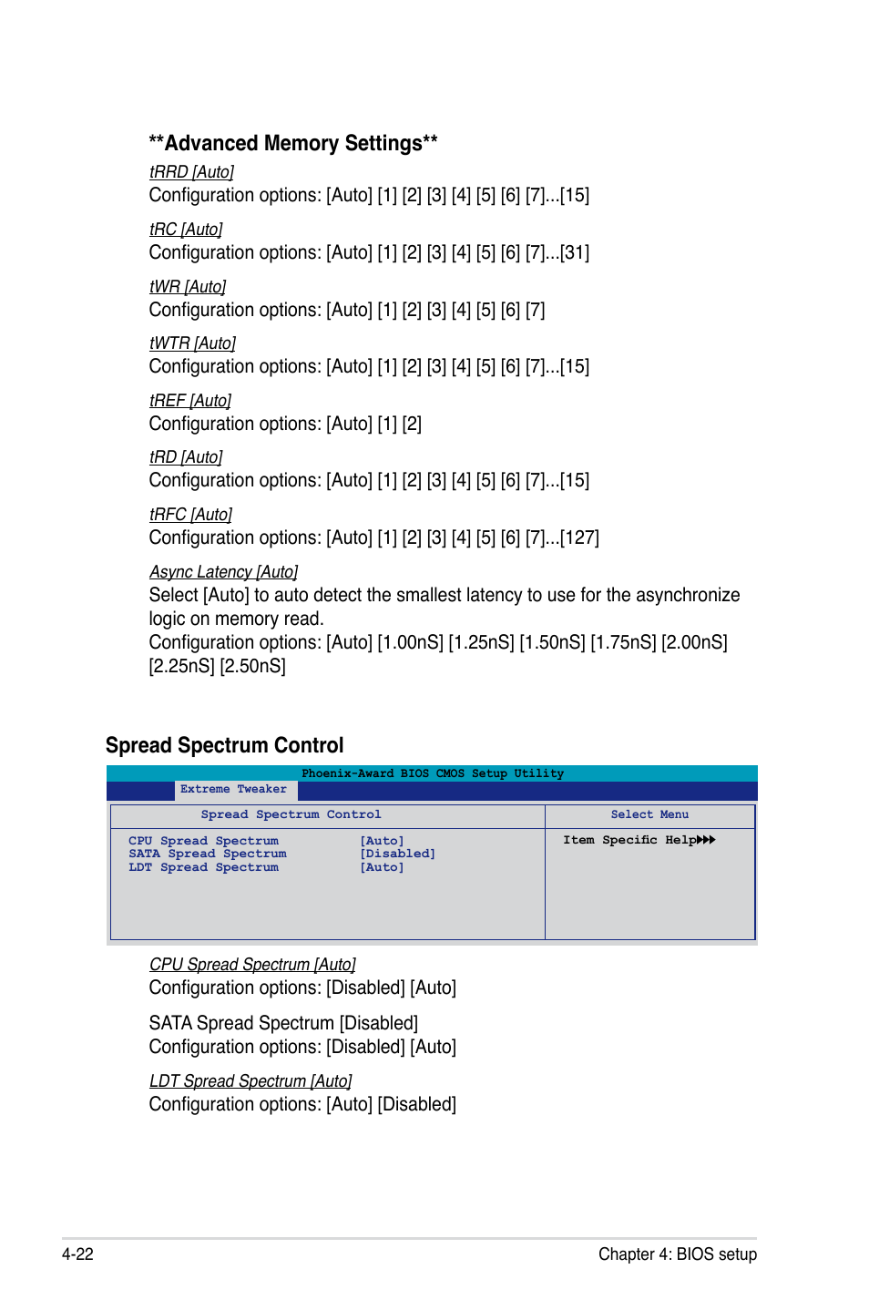 Spread spectrum control | Asus P5N-T Deluxe User Manual | Page 90 / 174