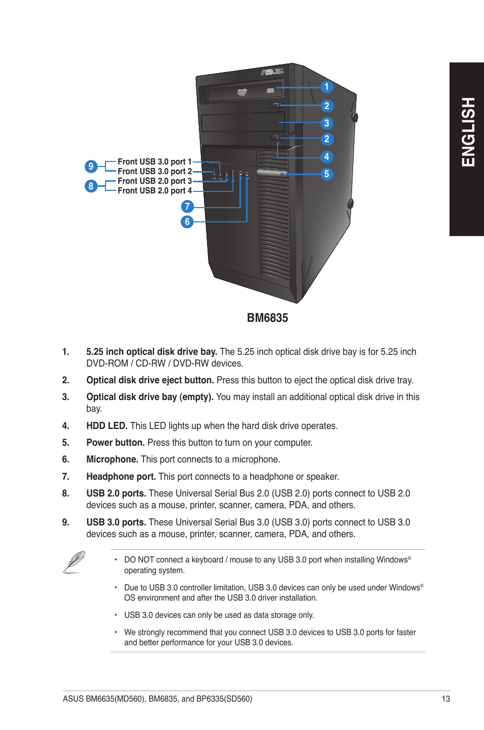 En gl is h en gl is h | Asus BP6335 User Manual | Page 13 / 72