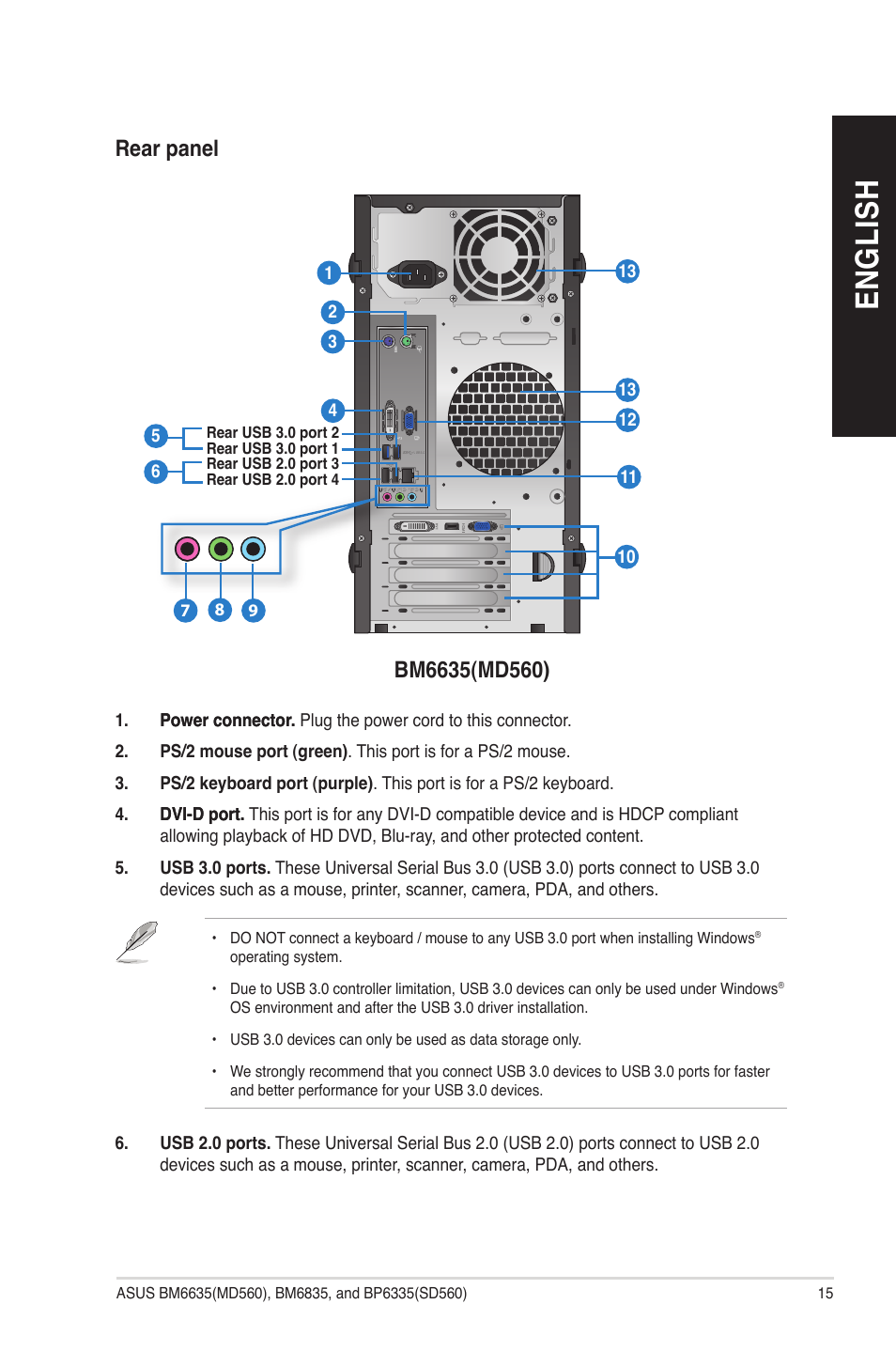 En gl is h en gl is h | Asus BP6335 User Manual | Page 15 / 72