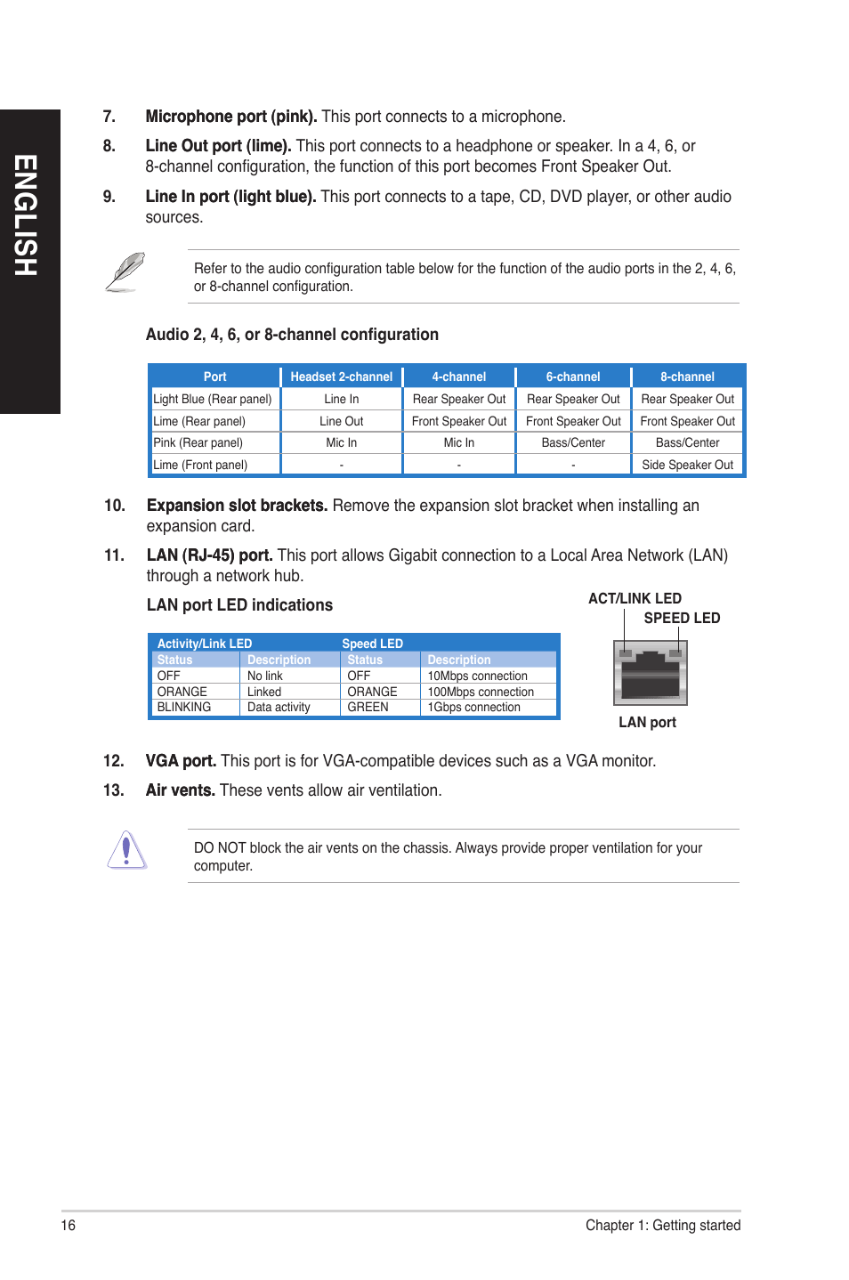 En gl is h en gl is h en gl is h en gl is h | Asus BP6335 User Manual | Page 16 / 72