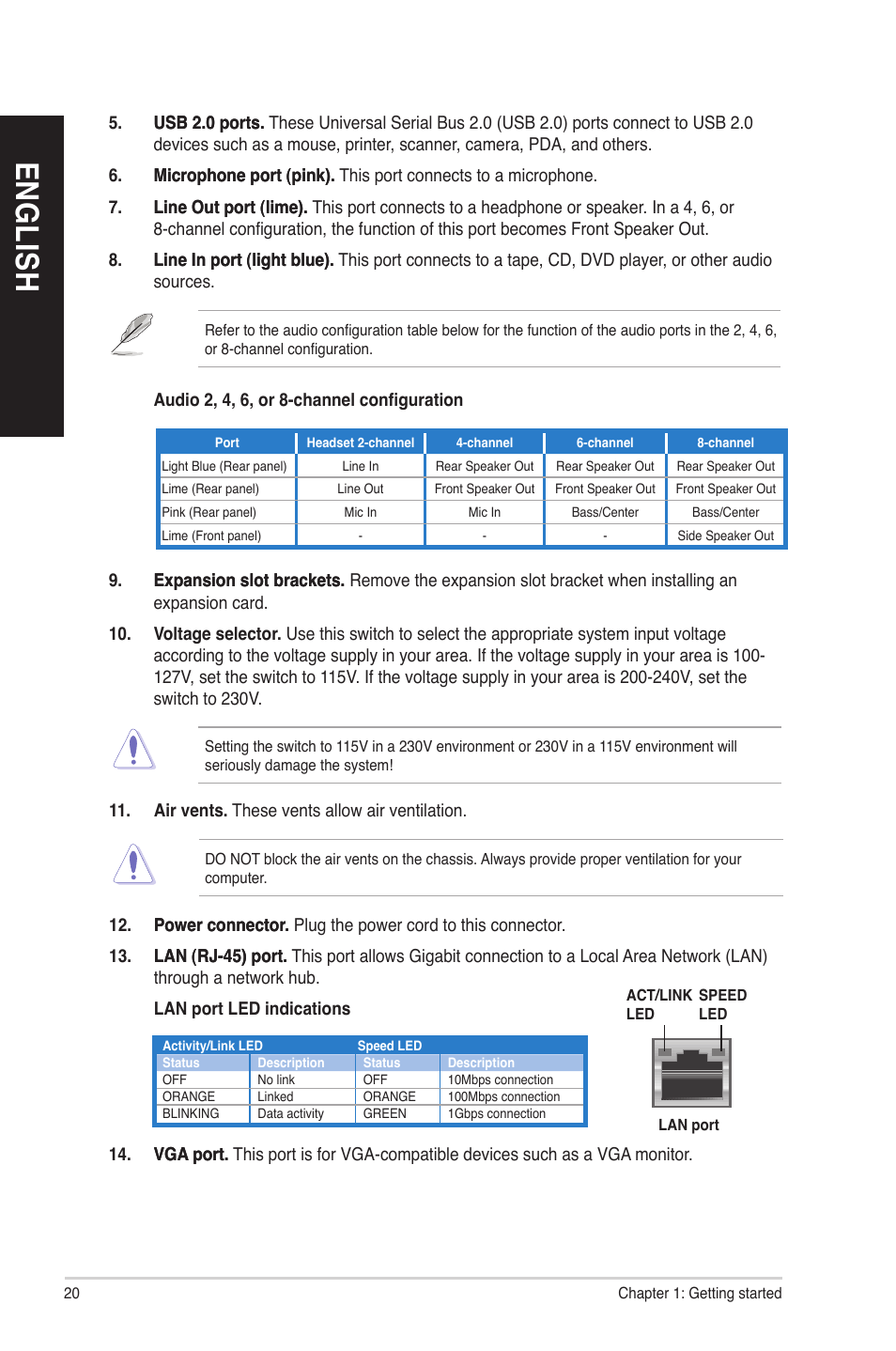 En gl is h en gl is h en gl is h en gl is h | Asus BP6335 User Manual | Page 20 / 72