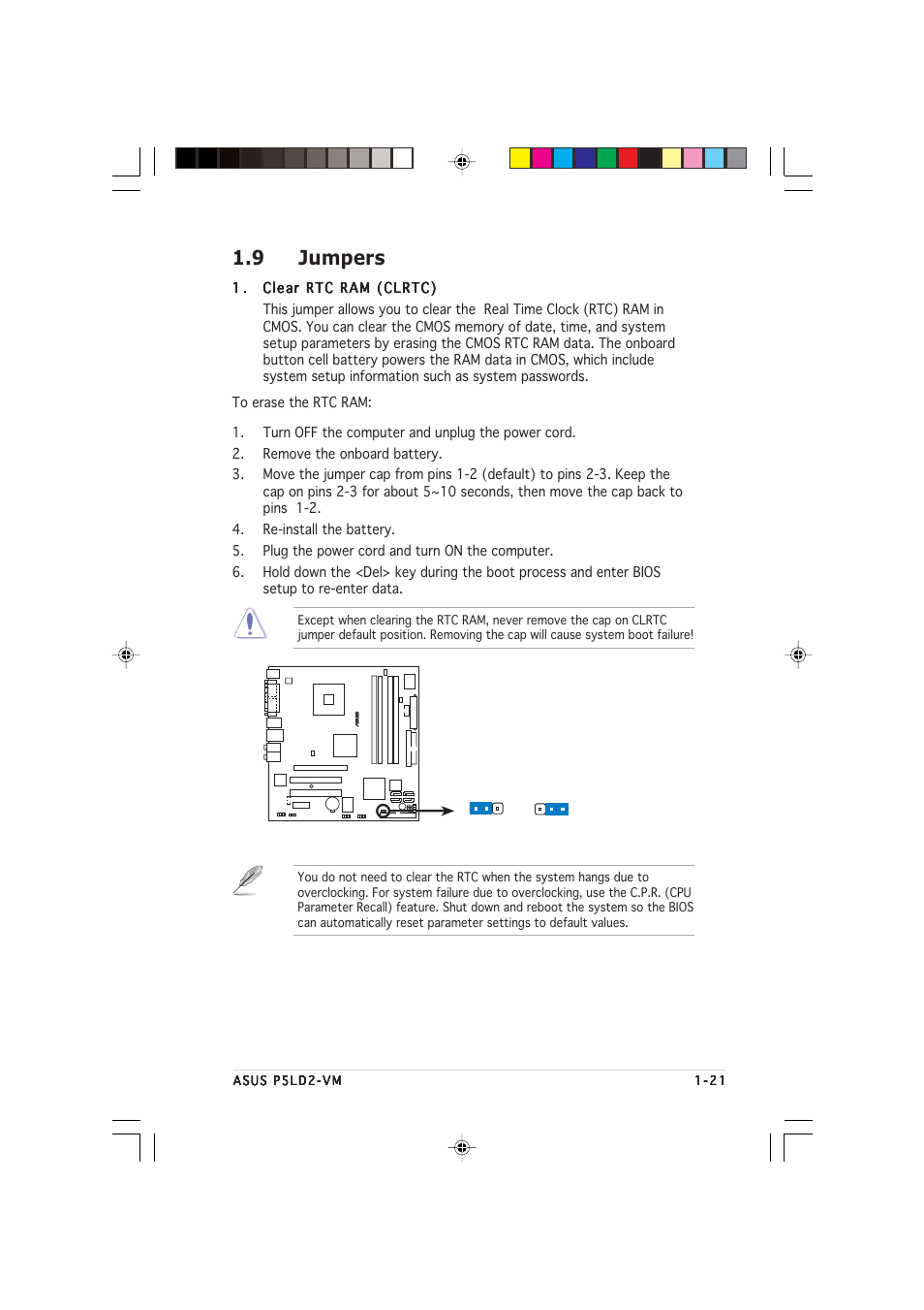 9 jumpers | Asus P5LD2-VM User Manual | Page 33 / 90