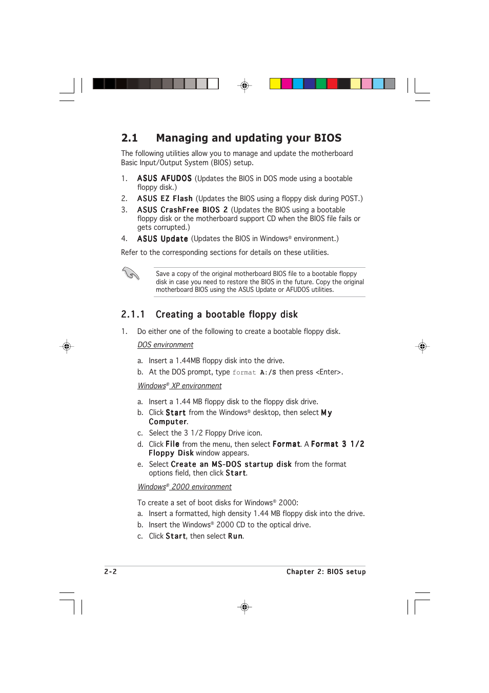 1 managing and updating your bios | Asus P5LD2-VM User Manual | Page 46 / 90