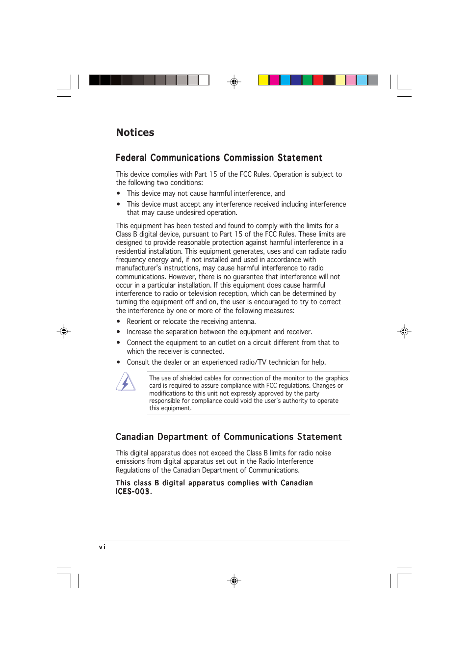 Notices | Asus P5LD2-VM User Manual | Page 6 / 90