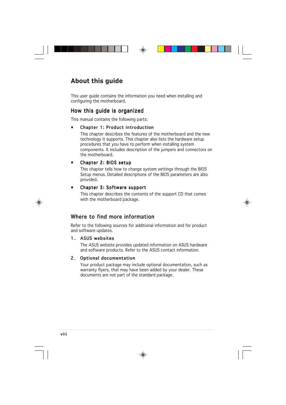 About this guide | Asus P5LD2-VM User Manual | Page 8 / 90