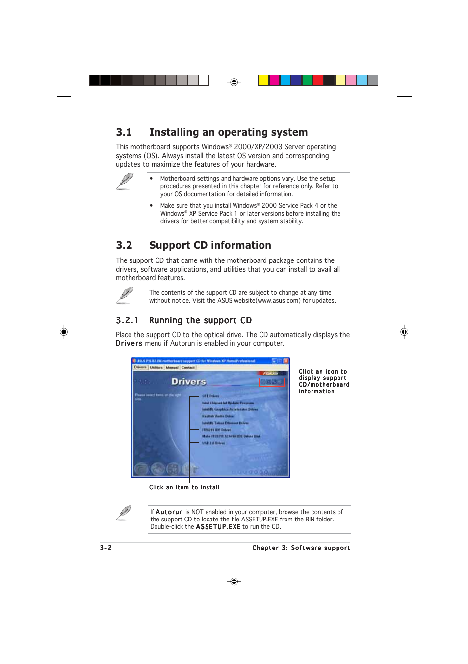 1 installing an operating system, 2 support cd information | Asus P5LD2-VM User Manual | Page 86 / 90