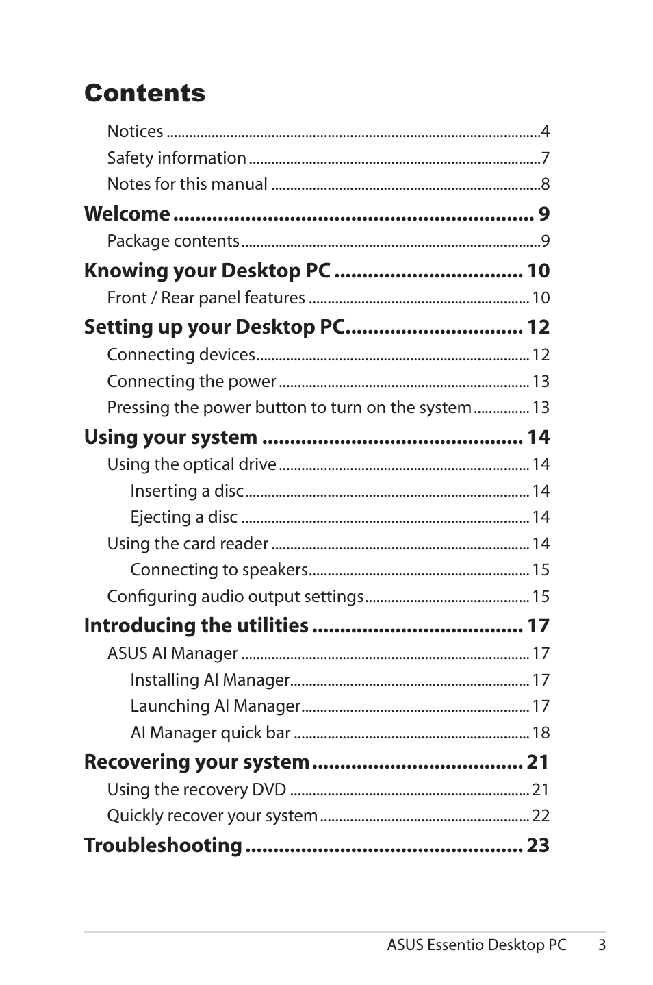 Asus CG5290 User Manual | Page 3 / 25