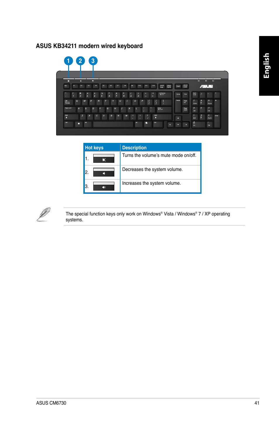 English | Asus CM6730 User Manual | Page 41 / 193