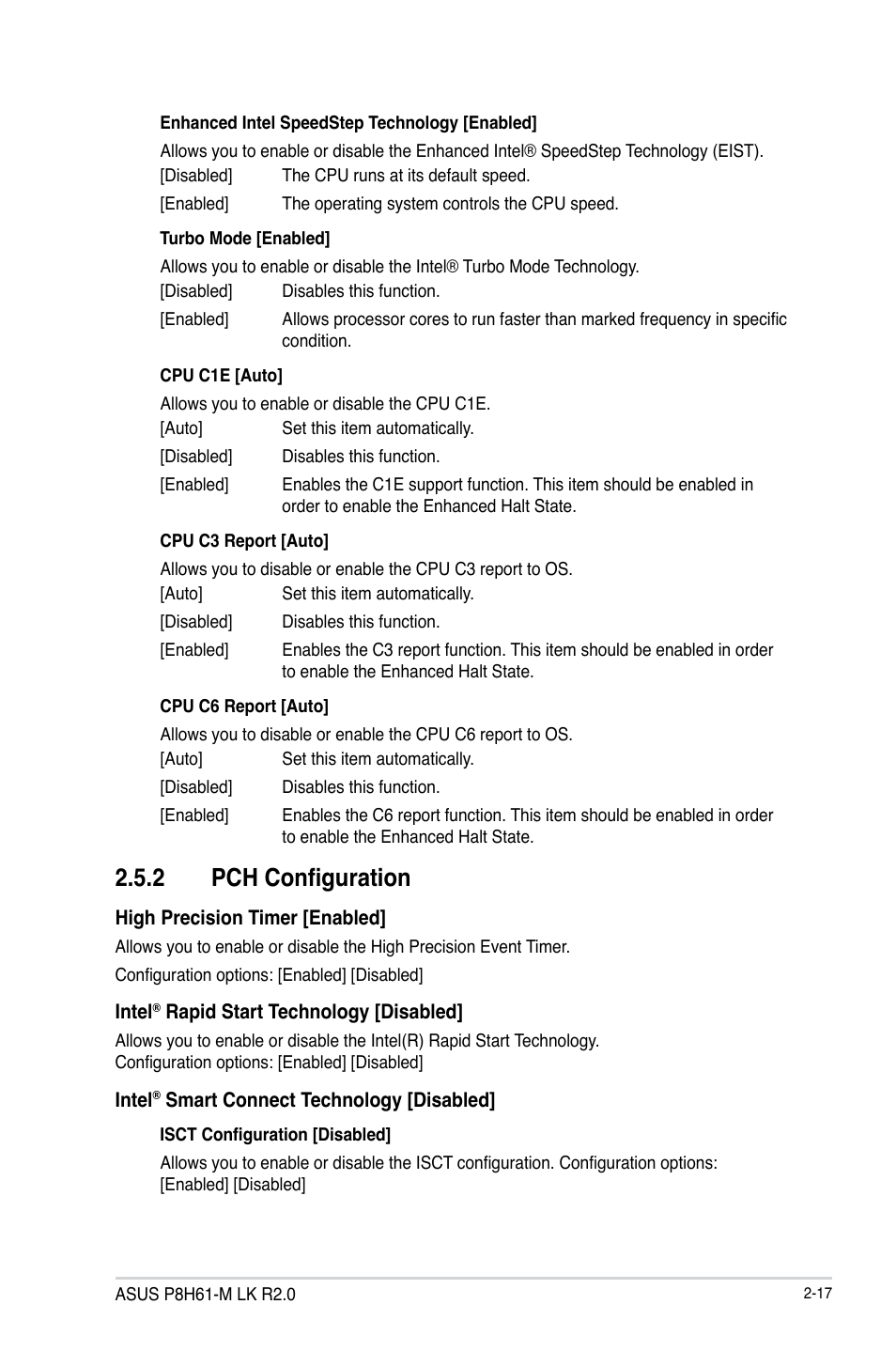 2 pch configuration, Pch configuration -17 | Asus P8H61-M LK R2.0 User Manual | Page 55 / 73