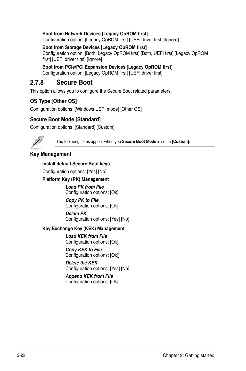 8 secure boot, Secure boot -26 | Asus P8H61-M LK R2.0 User Manual | Page 64 / 73