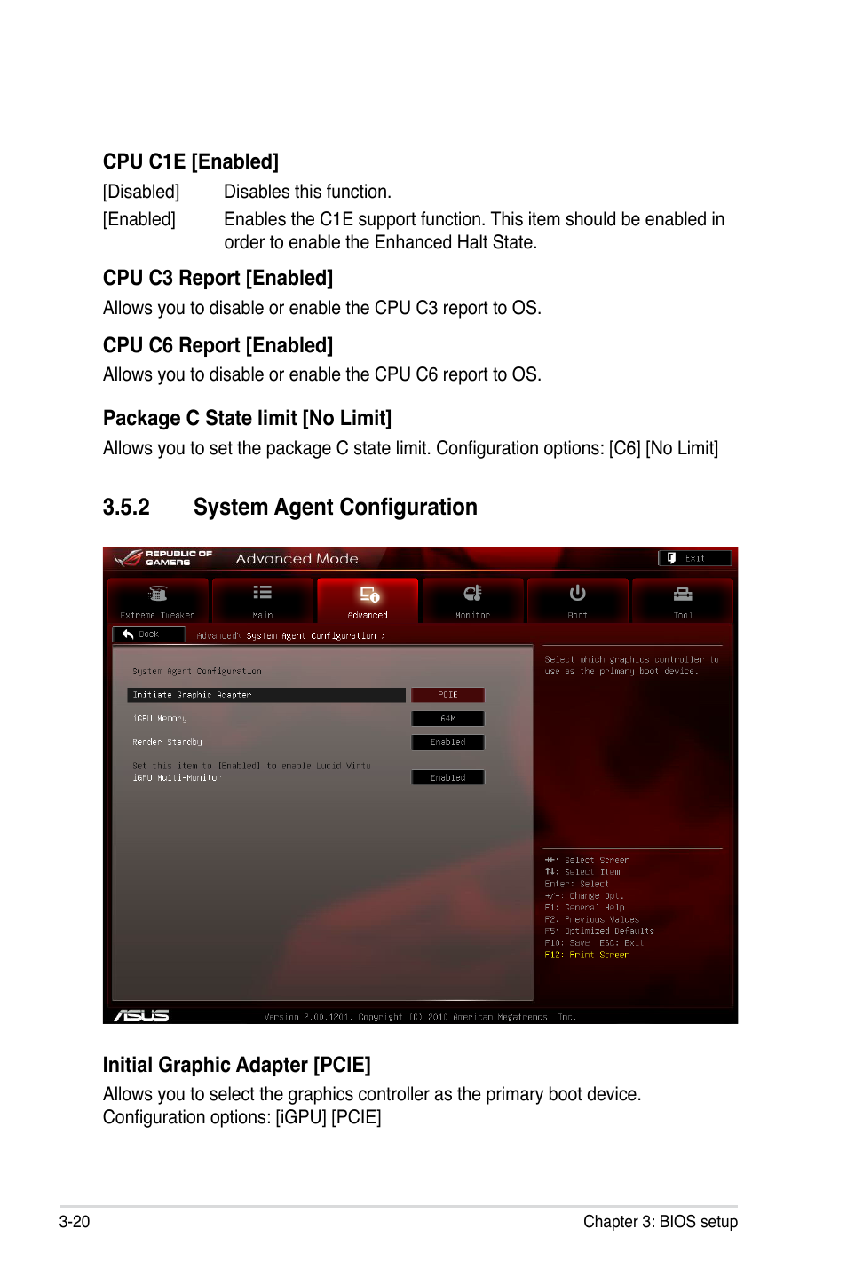 2 system agent configuration, System agent configuration -20, �.2 system agent configuration | Asus Maximus IV GENE-Z/GEN3 User Manual | Page 108 / 192