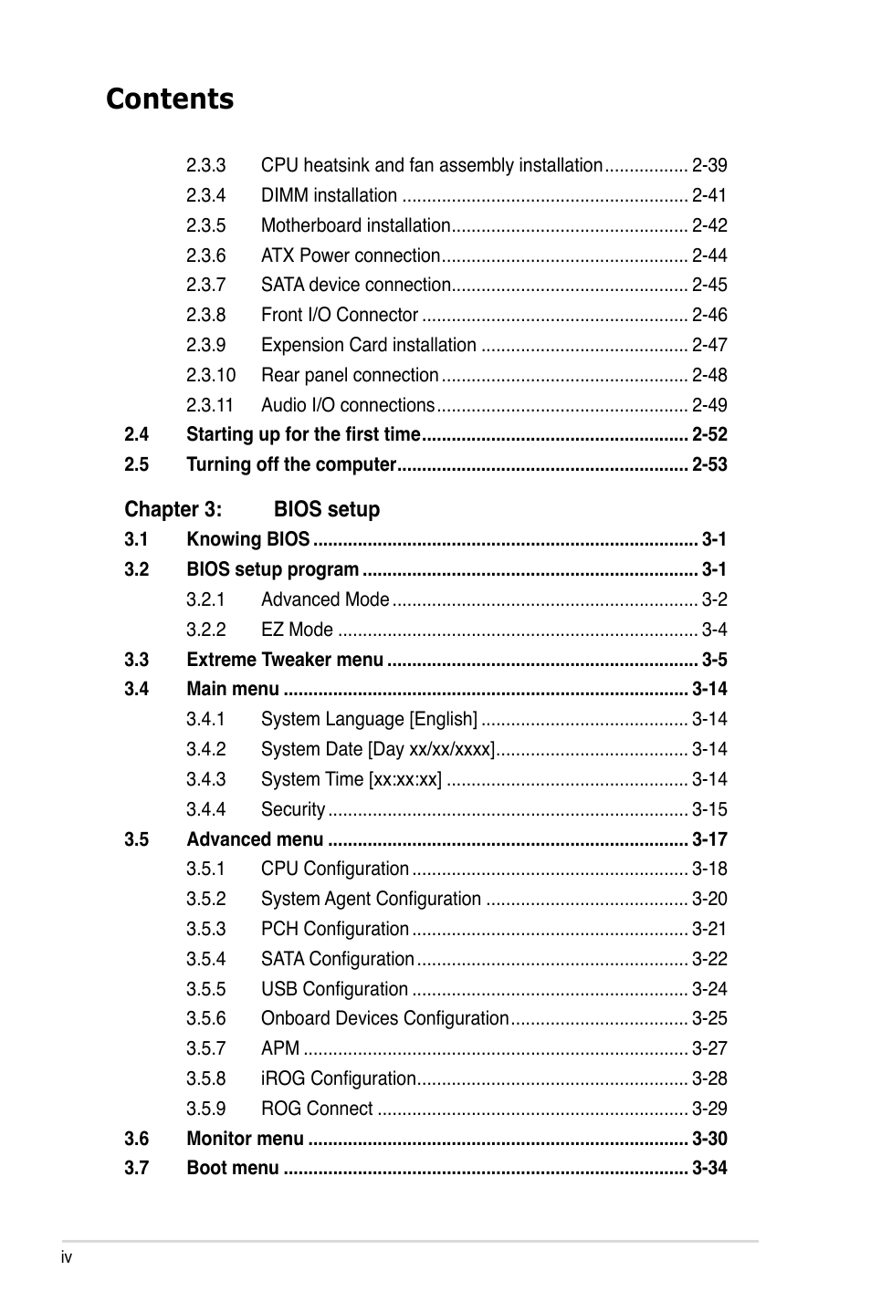 Asus Maximus IV GENE-Z/GEN3 User Manual | Page 4 / 192