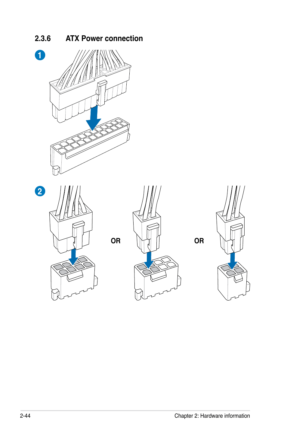 6 atx power connection, Atx power connection -44 | Asus Maximus IV GENE-Z/GEN3 User Manual | Page 76 / 192