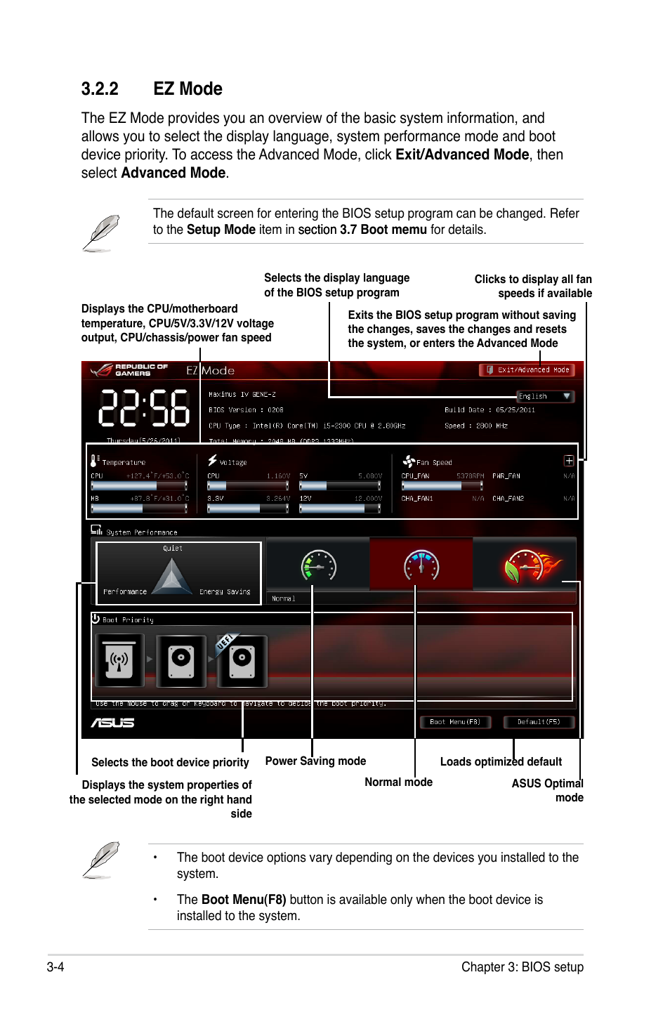 2 ez mode, Ez mode -4 | Asus Maximus IV GENE-Z/GEN3 User Manual | Page 92 / 192