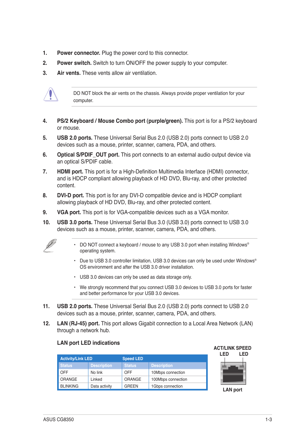 Asus CG8350 User Manual | Page 12 / 72