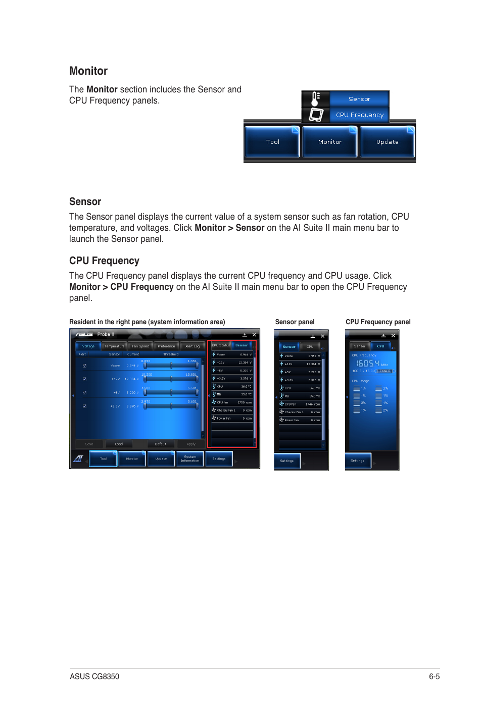 Monitor | Asus CG8350 User Manual | Page 50 / 72