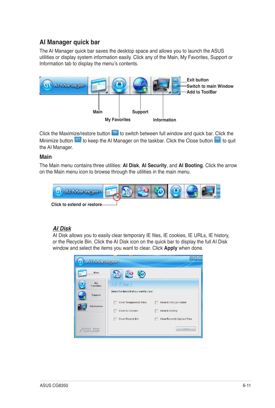 Ai manager quick bar | Asus CG8350 User Manual | Page 56 / 72