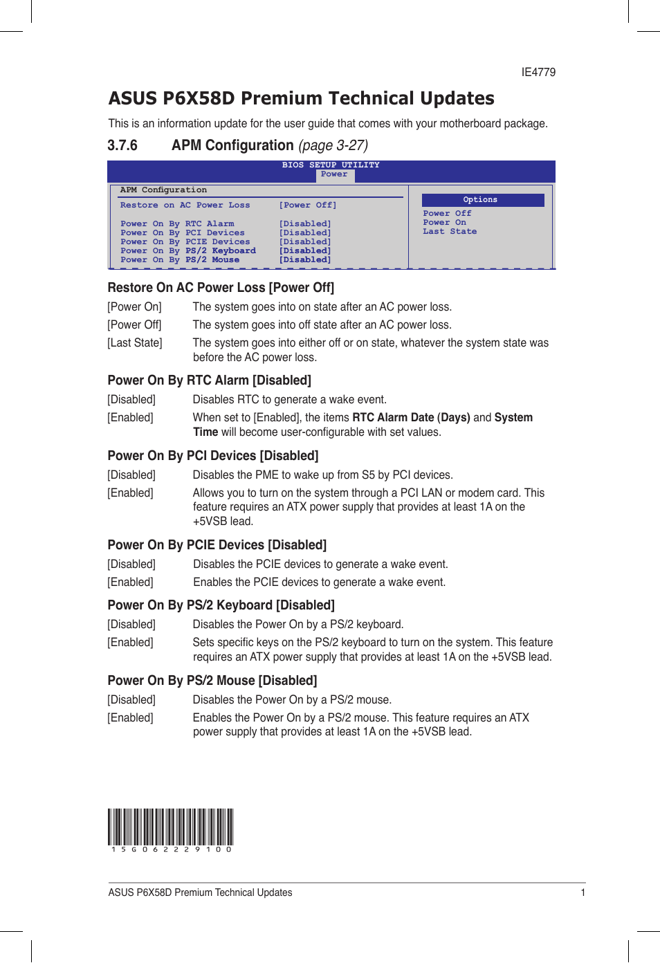 Asus P6X58D Premium User Manual | 1 page