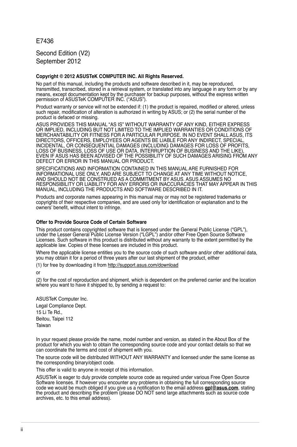 Asus P8B75-M LE PLUS User Manual | Page 2 / 79