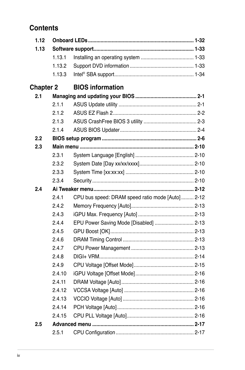 Asus P8B75-M LE PLUS User Manual | Page 4 / 79