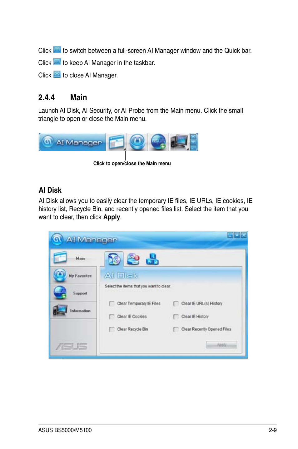 4 main, Main -9 | Asus BS5000 User Manual | Page 29 / 36