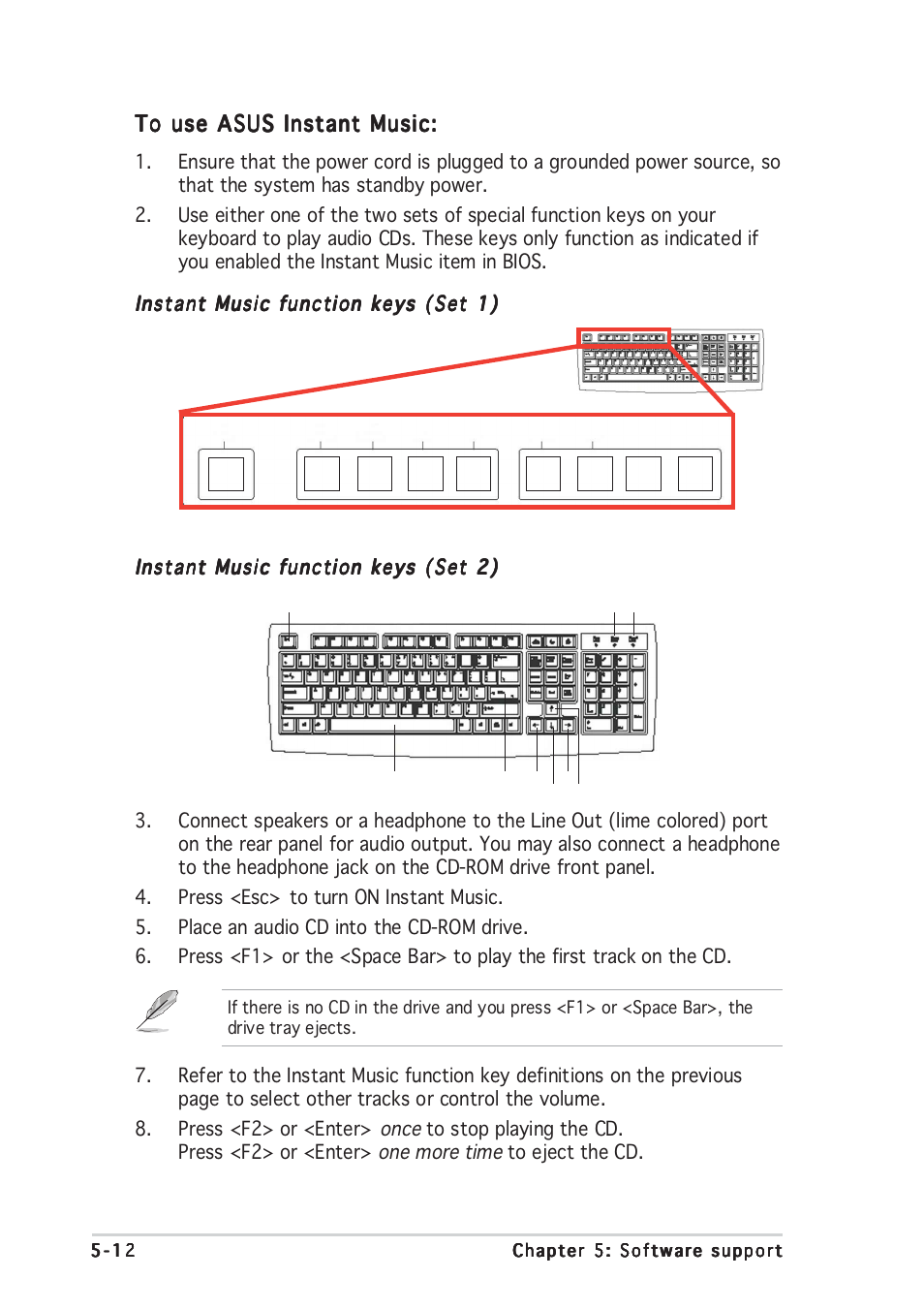 Instant music function keys (set 2) | Asus A8N-SLI User Manual | Page 122 / 162