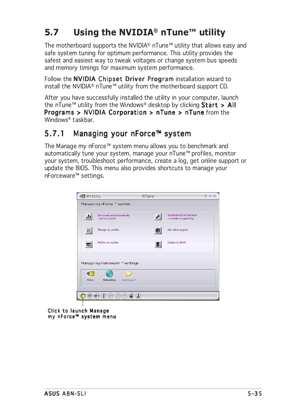 7 using the nvidia, Ntune™ utility | Asus A8N-SLI User Manual | Page 145 / 162