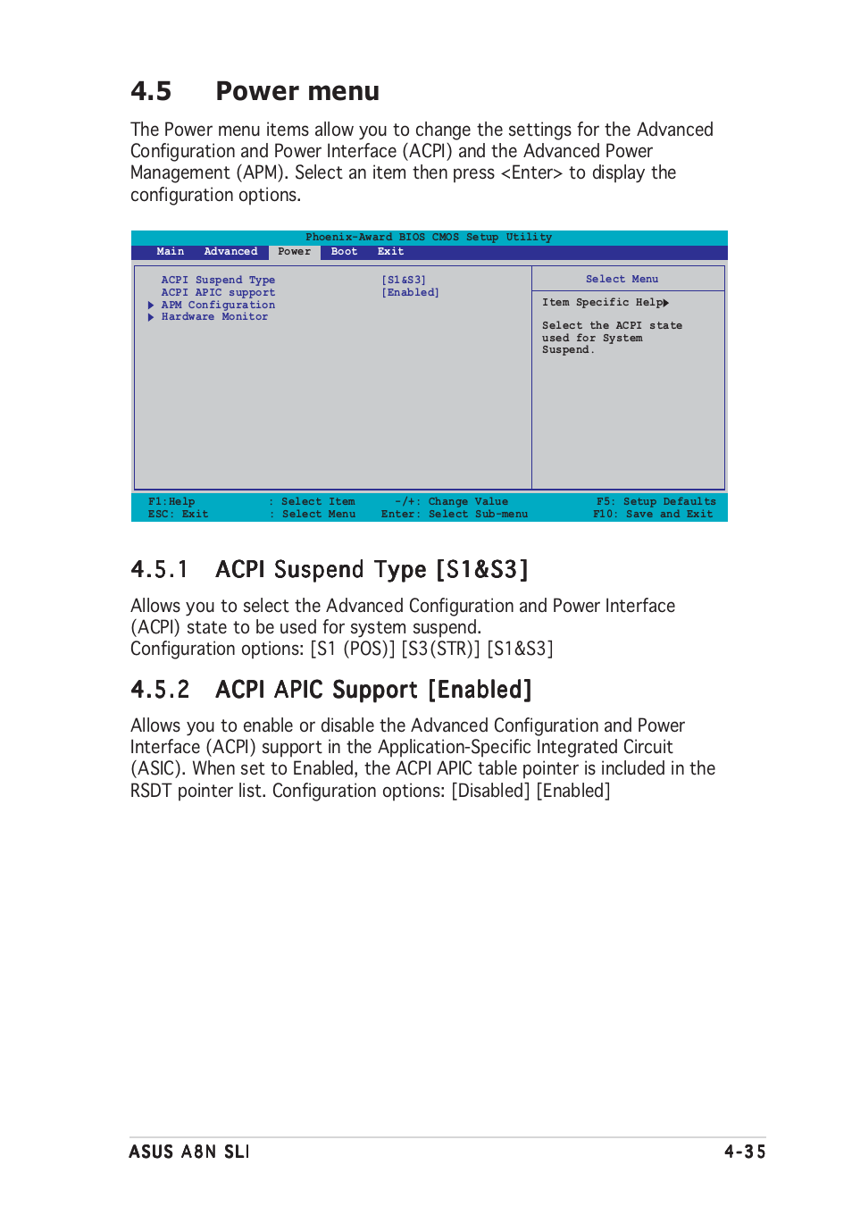 5 power menu | Asus A8N-SLI User Manual | Page 97 / 162