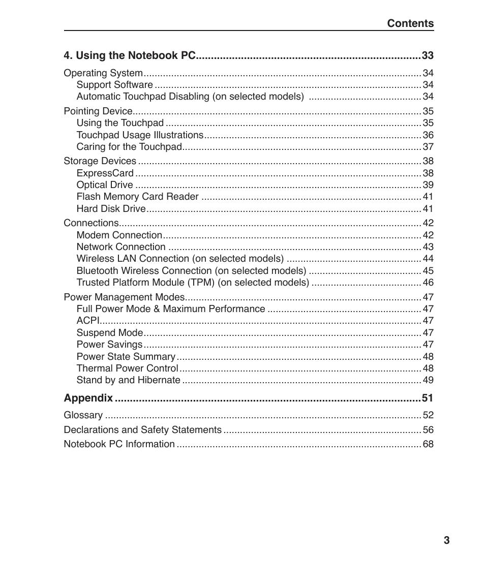 Asus Z84F User Manual | Page 3 / 68