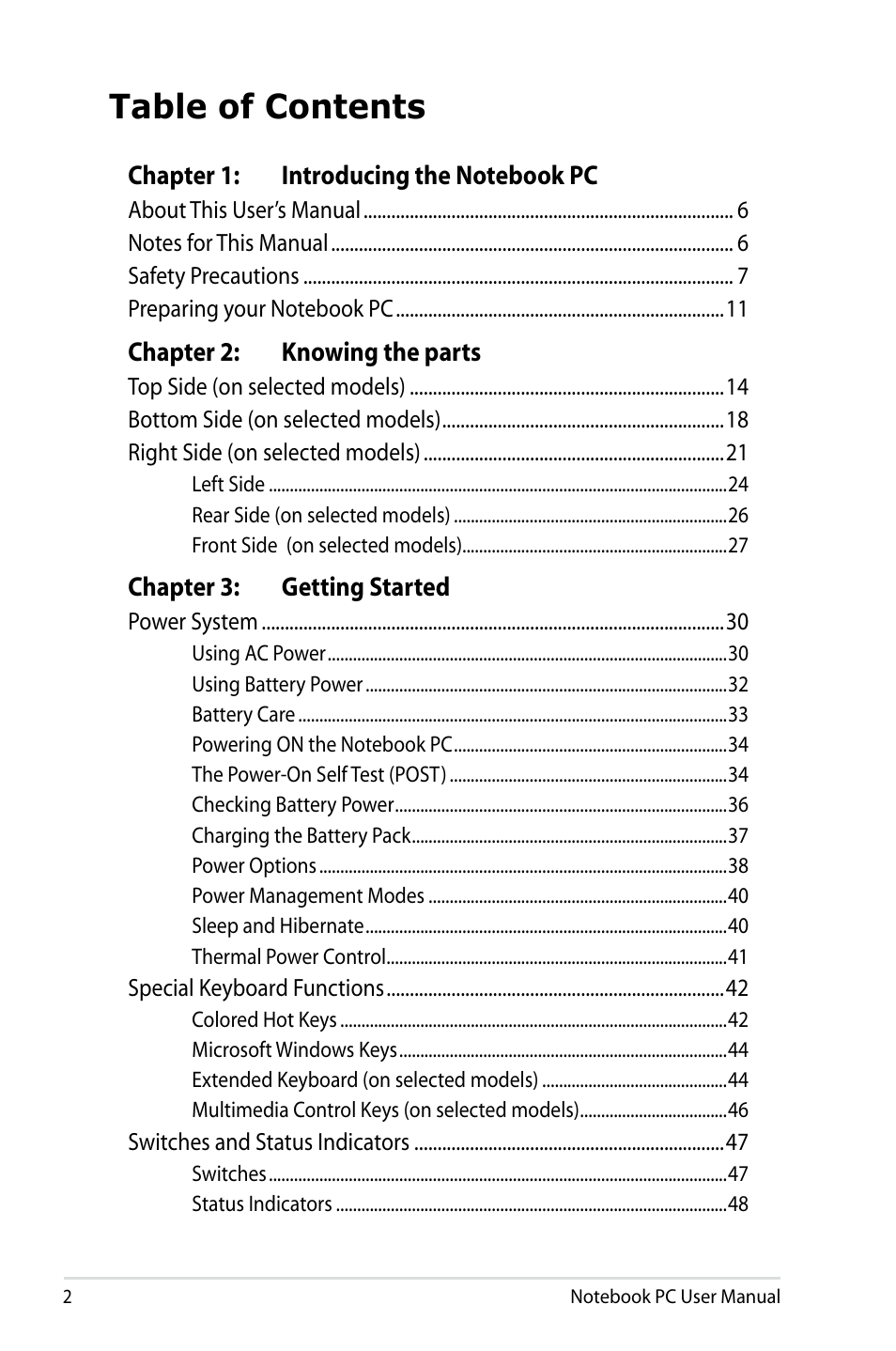 Asus X53SD User Manual | Page 2 / 110