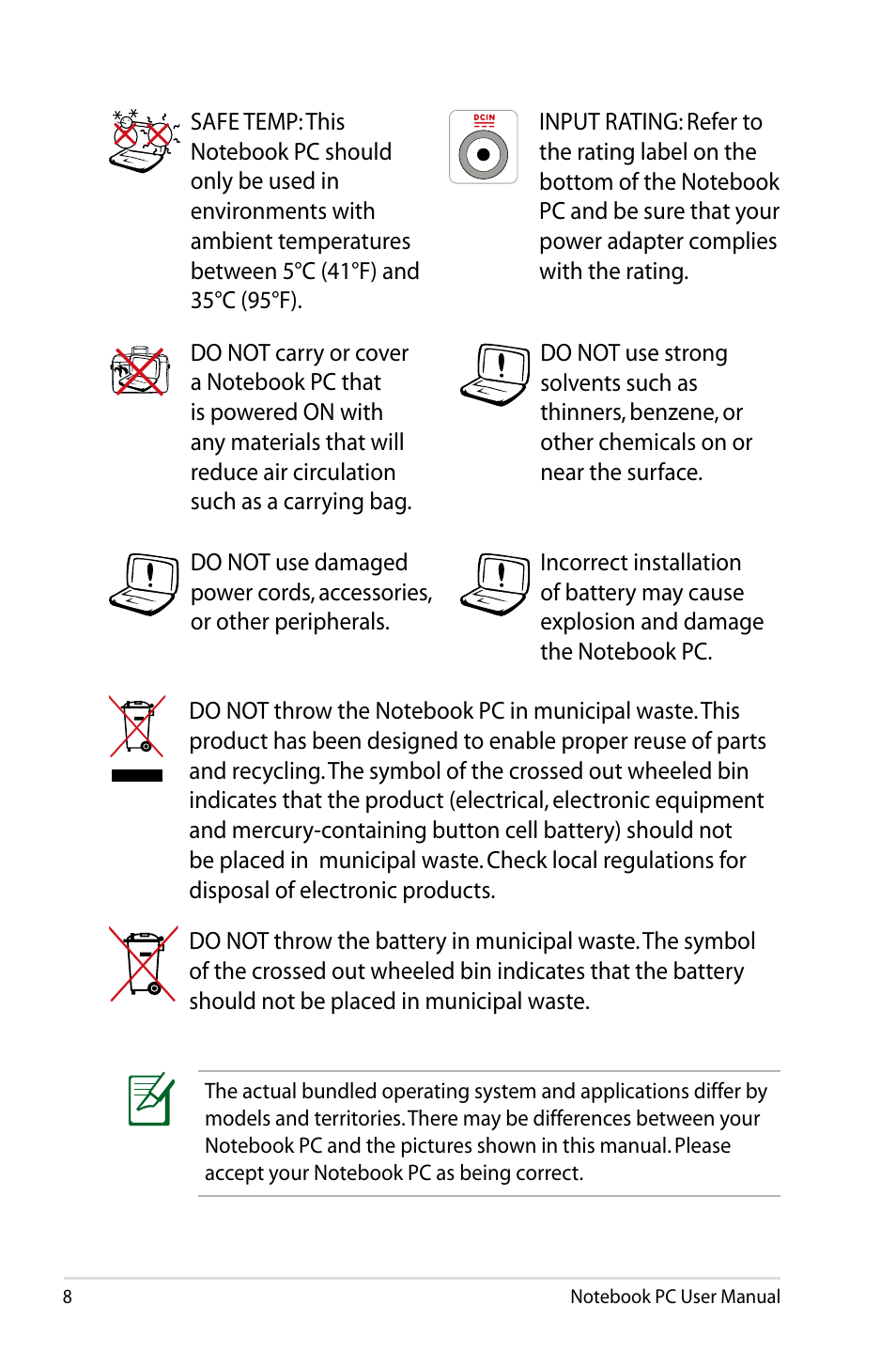 Asus X53SD User Manual | Page 8 / 110