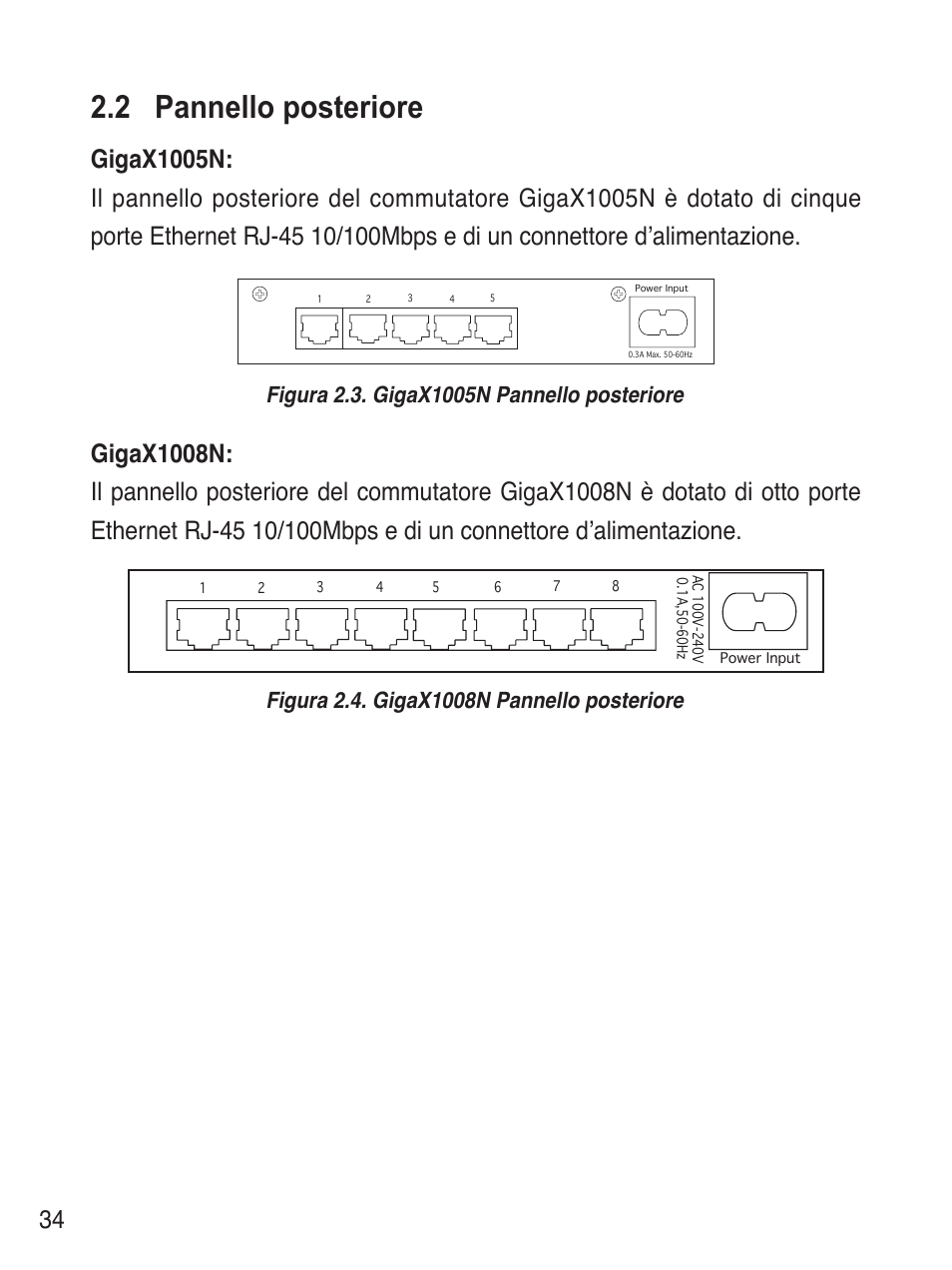 2 pannello posteriore | Asus GigaX1008N User Manual | Page 35 / 60