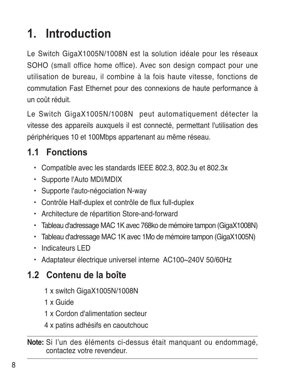 Introduction | Asus GigaX1008N User Manual | Page 9 / 60