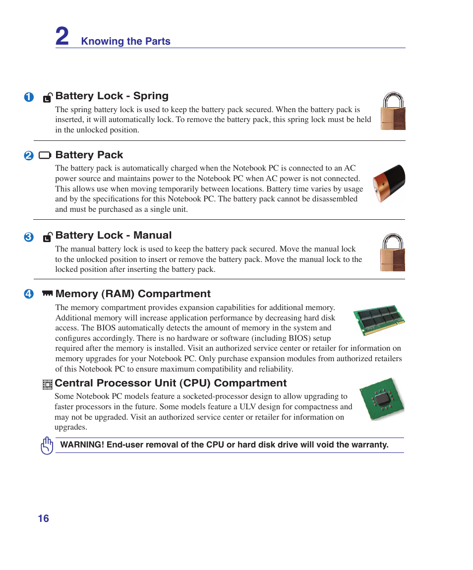 Asus U81A User Manual | Page 16 / 88