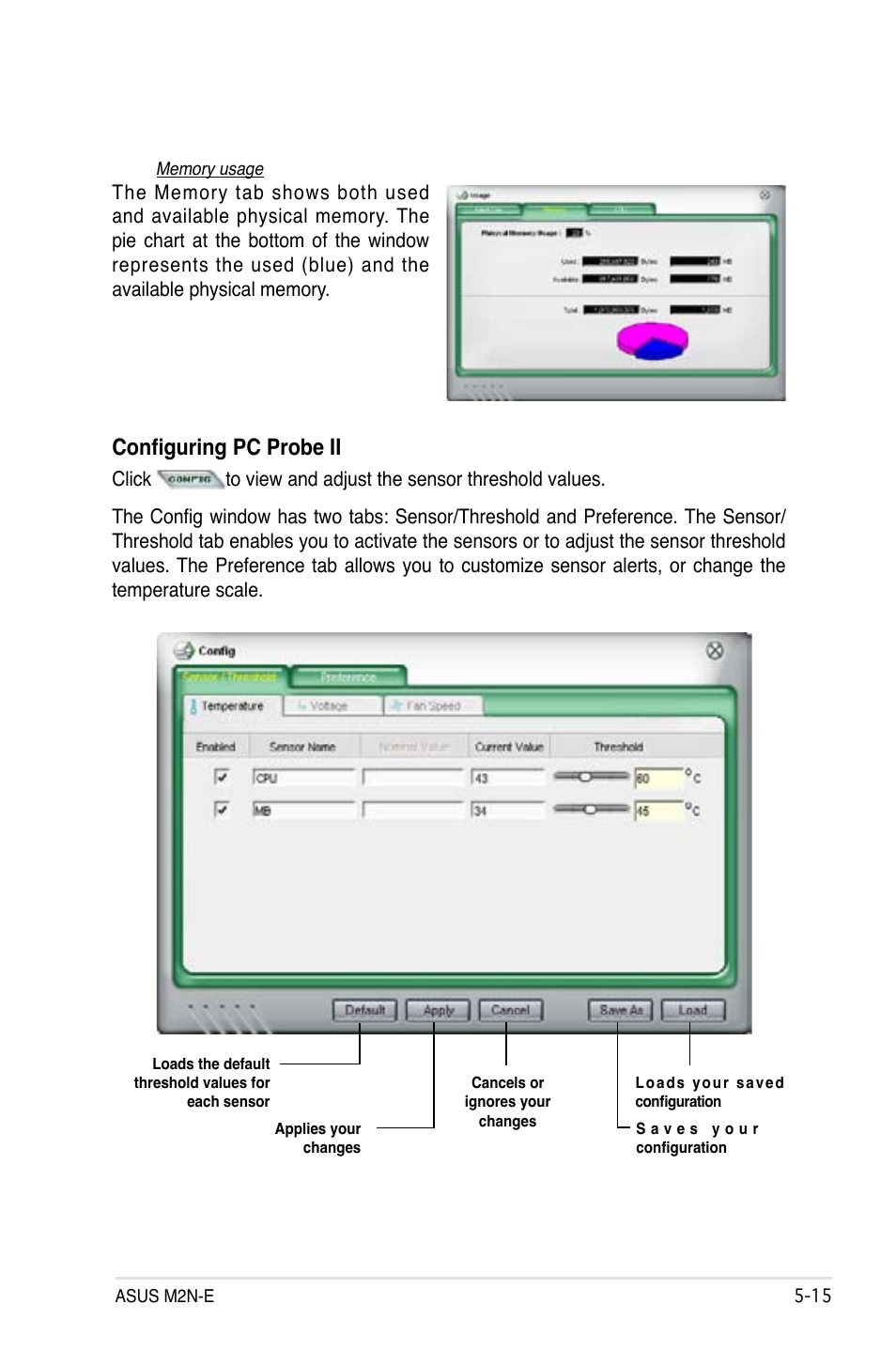 Configuring pc probe ii | Asus M2Ne User Manual | Page 125 / 146